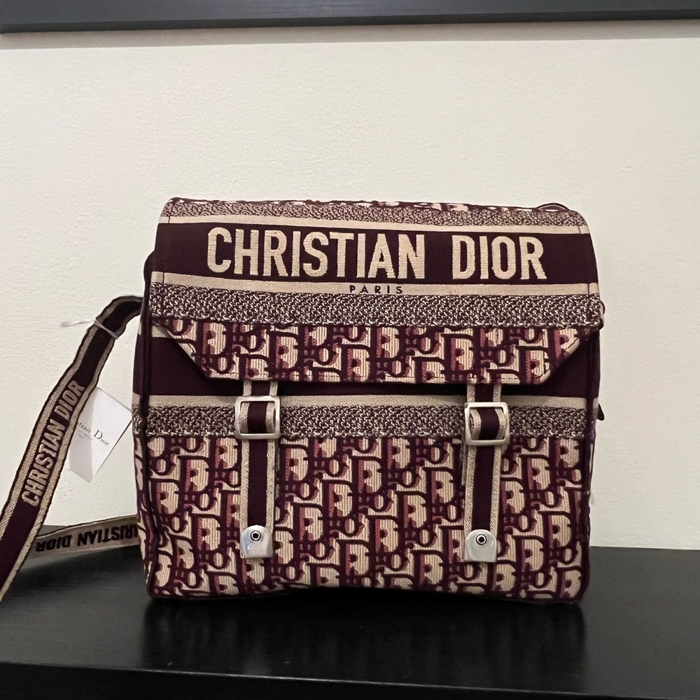 NWT DIOR DIORCAMP BAG IN BURGUNDY OBLIQUE